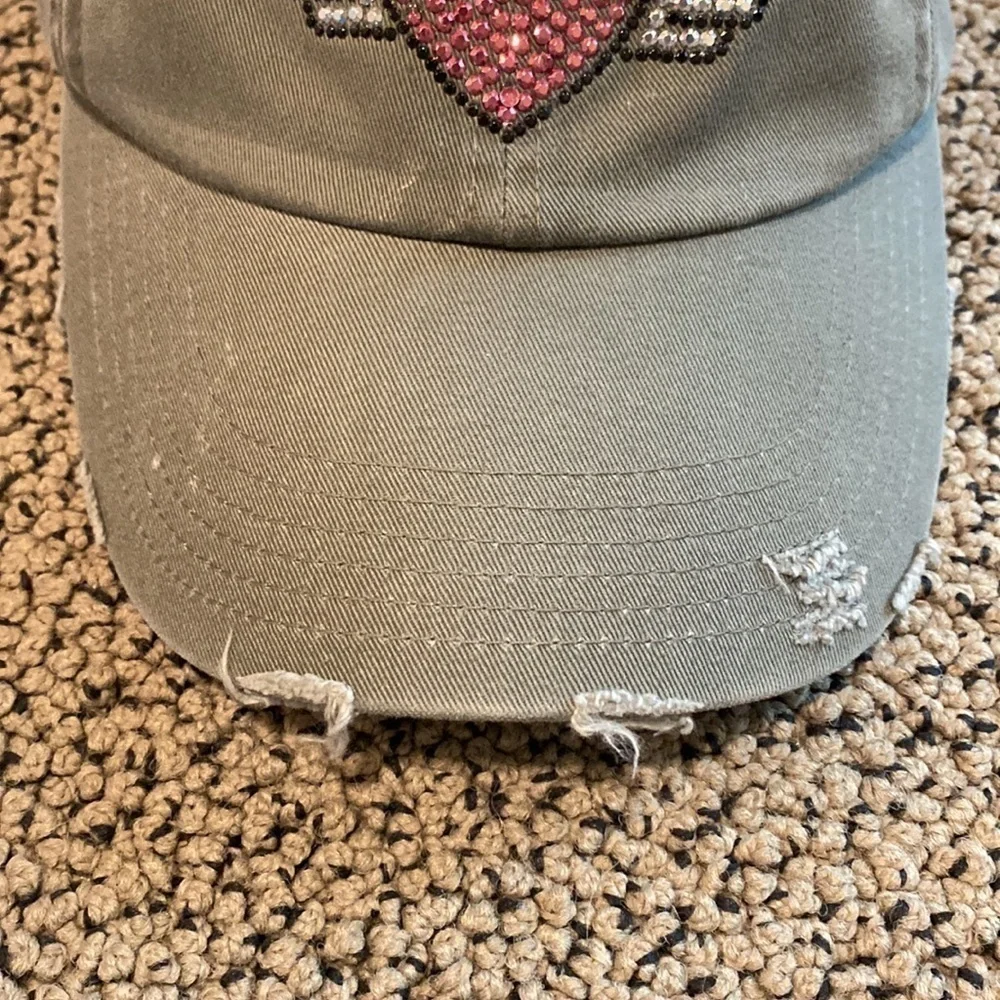 NWOT Truly Whimsical Rhinestone & Distressed Hat w/ Adjustable Back
